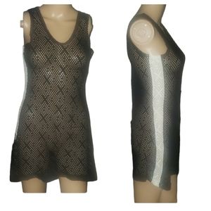 Sports Gear m sporty white strioe mesh coverup rave festival